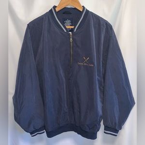 Smith Mountain Lake Navy Blue Embroidered 3/4 Zip Windbreaker Pullover Size M